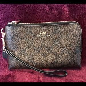 Coach Black/Brown Wristlet